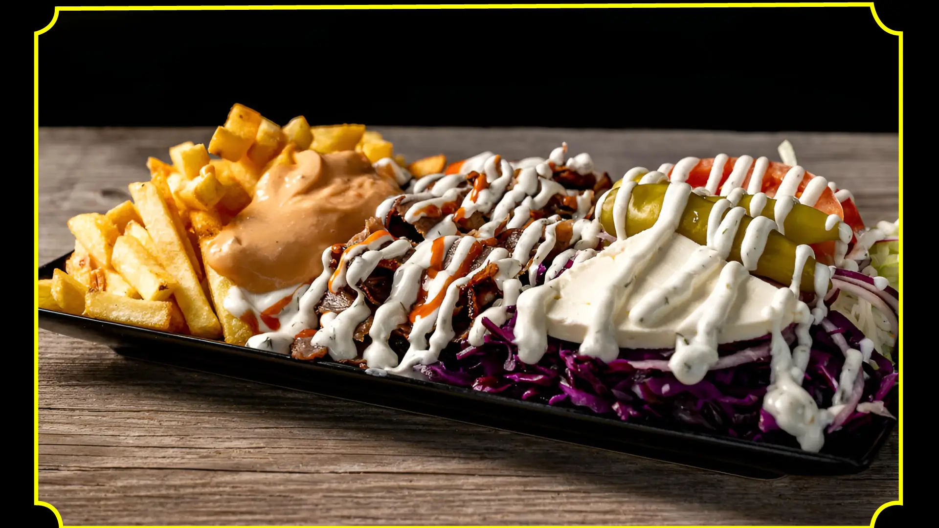 D�ner Teller mit gemischtem Hackfleisch, frischem Salat und So�e bei STAREN KEBAB auf Mallorca