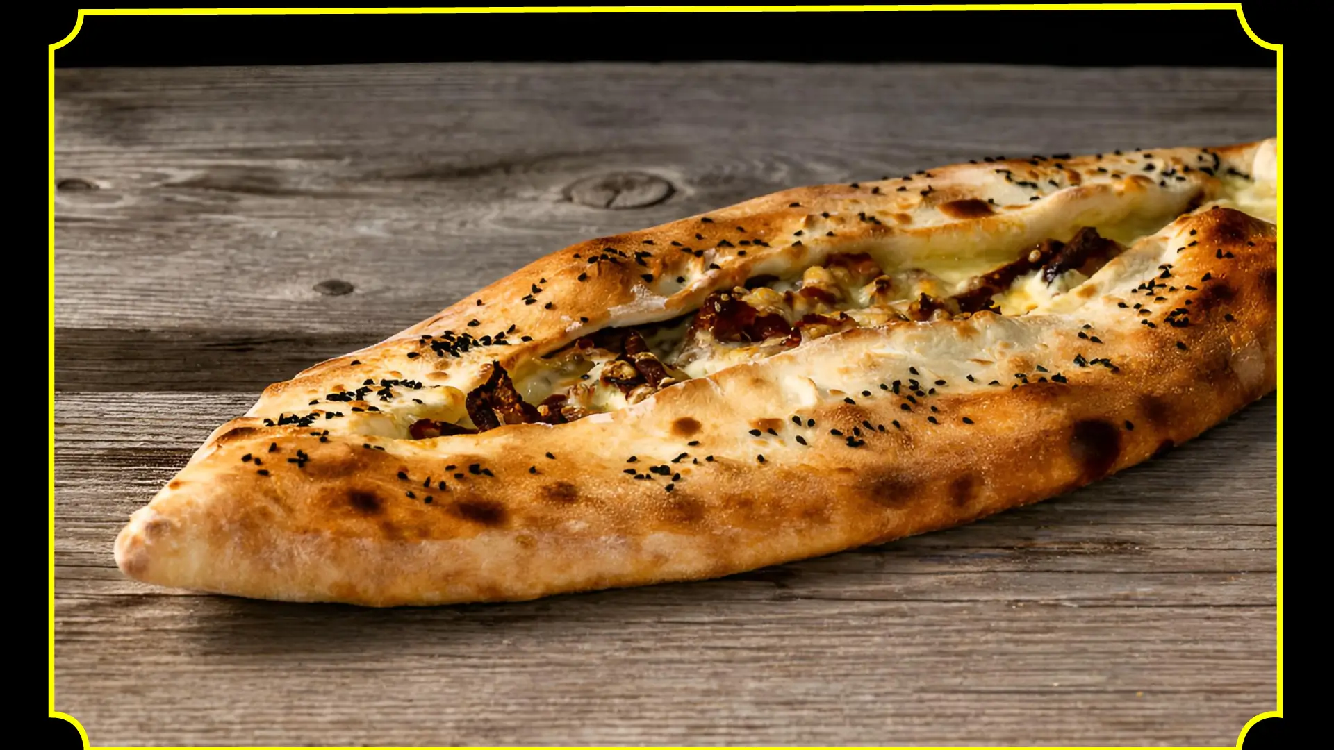 Pide mit D&ouml;nerfleisch und K&auml;se